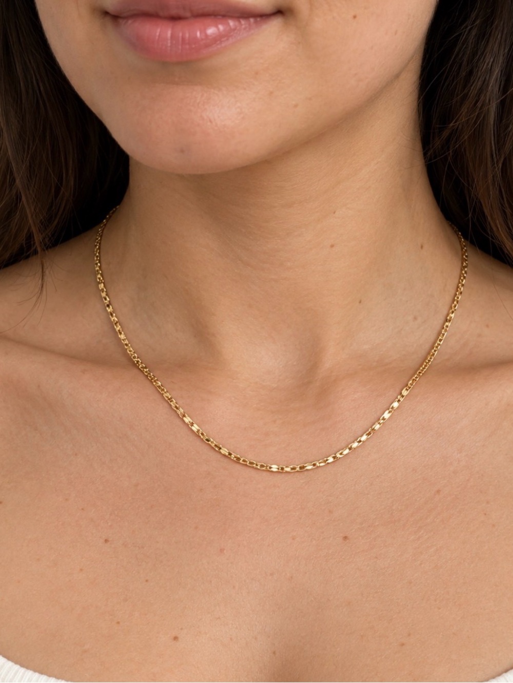 Gold Tone Women's Chain Necklace - Elegant Minimalist Jewelry